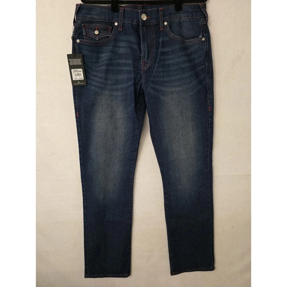 True Religion Ricky SN‎ Flap Straight Style 700872 Dark Fir Balsam Wash Sz 34x34